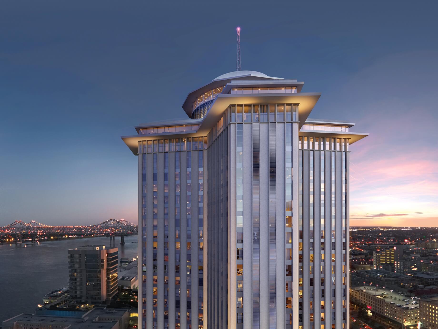 A rendering of the Four Seasons Hotel in New Orleans